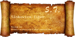 Sinkovics Tibor névjegykártya